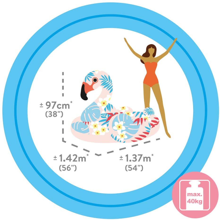FENICOTTERO TROPICALE GONFIABILE CAVALCABILE 147X140X94CM