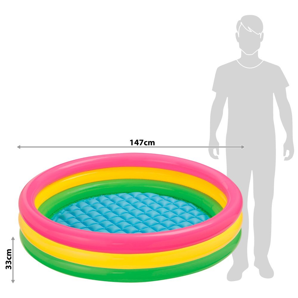 PISCINA GONFIABILE PER BAMBINI TRE ANELLI 147X33CM