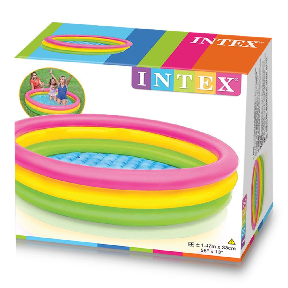 PISCINA GONFIABILE PER BAMBINI TRE ANELLI 147X33CM