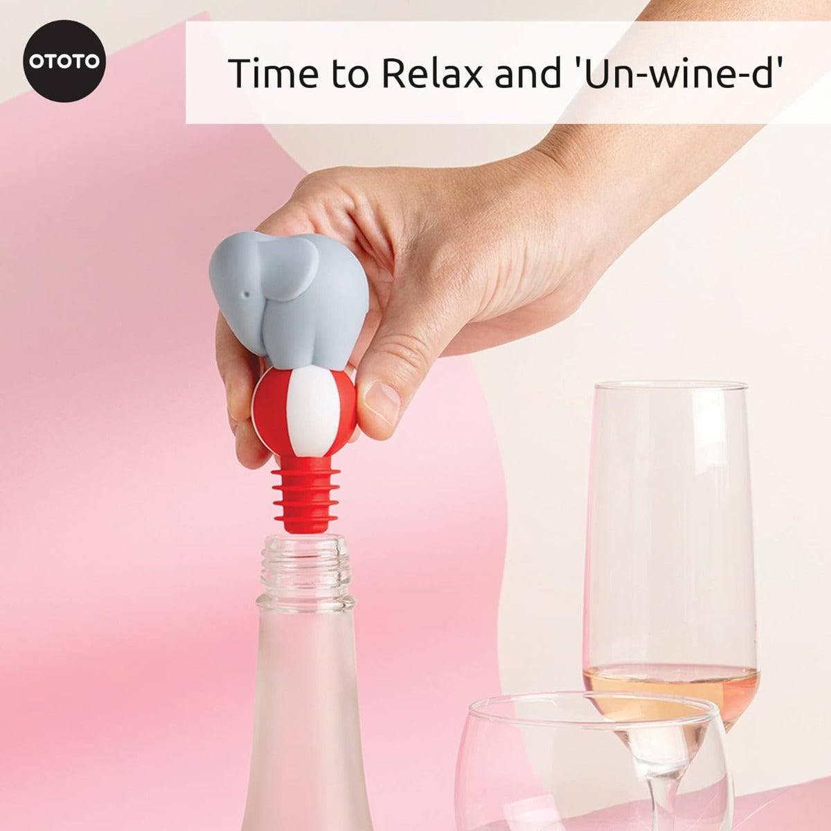 TAPPO PER BOTTIGLIA DI VINO PHIL L'ELEFANTINO