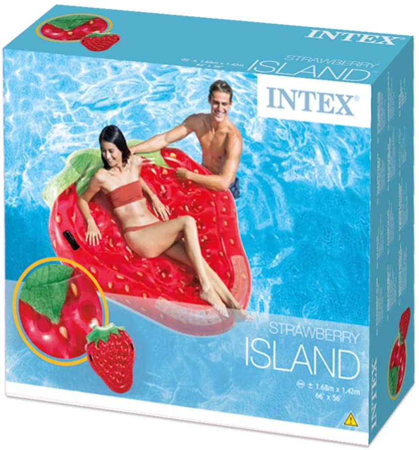 ISOLA GRANDE GONFIABILE FRAGOLA 160X132X25CM