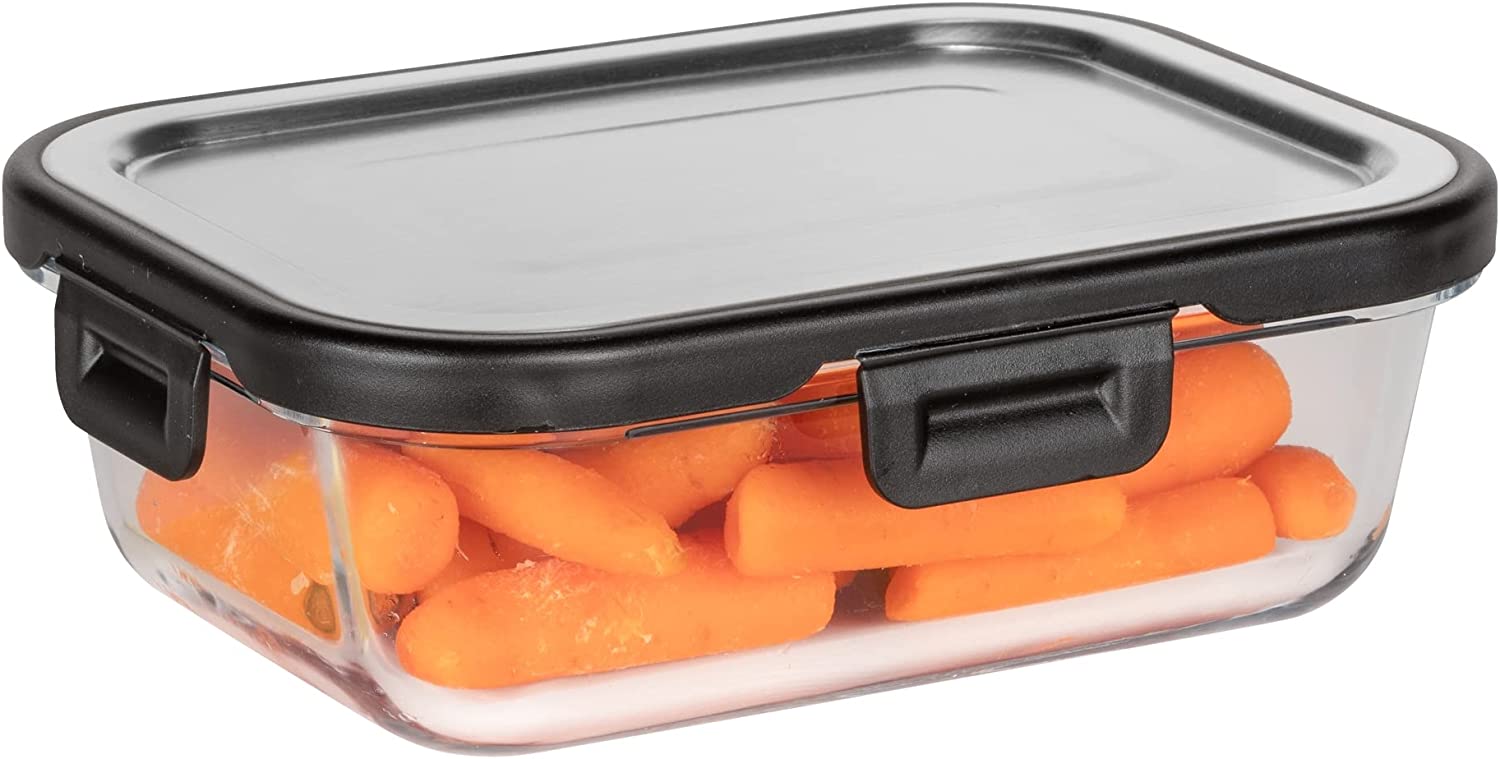 CONTENITORE PER ALIMENTI IN VETRO 0,6 L COPERCHIO IN ACCIAIO INOX