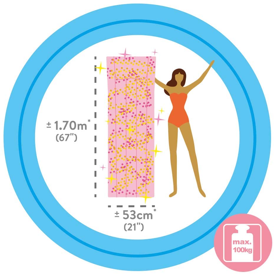 MATERASSINO GONFIABILE ROSA GLITTER 170X53CM