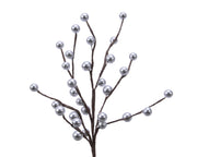 Rametto con bacche in foam altezza 26 cm argento Peraga Christmas