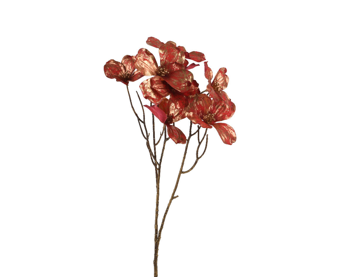 Ramo Papavero Rosso/Oro H.75 cm