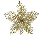 Poinsettia con clip D 23,5 cm oro Peraga Christmas