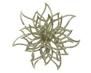 Fiore con clip D 14 cm champagne Peraga Christmas