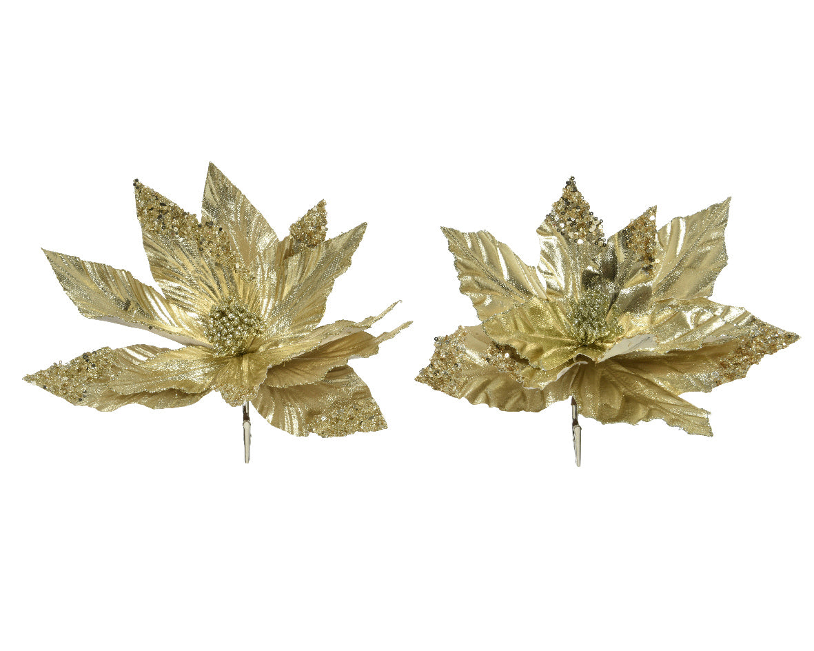 FIORE CON CLIP 30X5CM ORO CHIARO