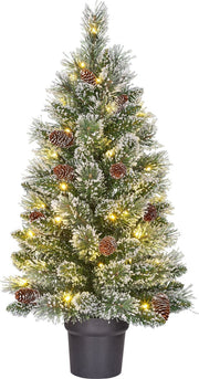 PINETTO VERDE INNEVATO 90CM CON LUCI LED