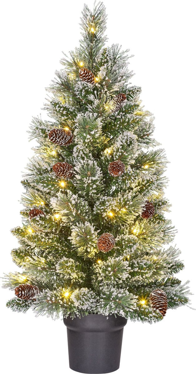 PINETTO VERDE INNEVATO 90CM CON LUCI LED