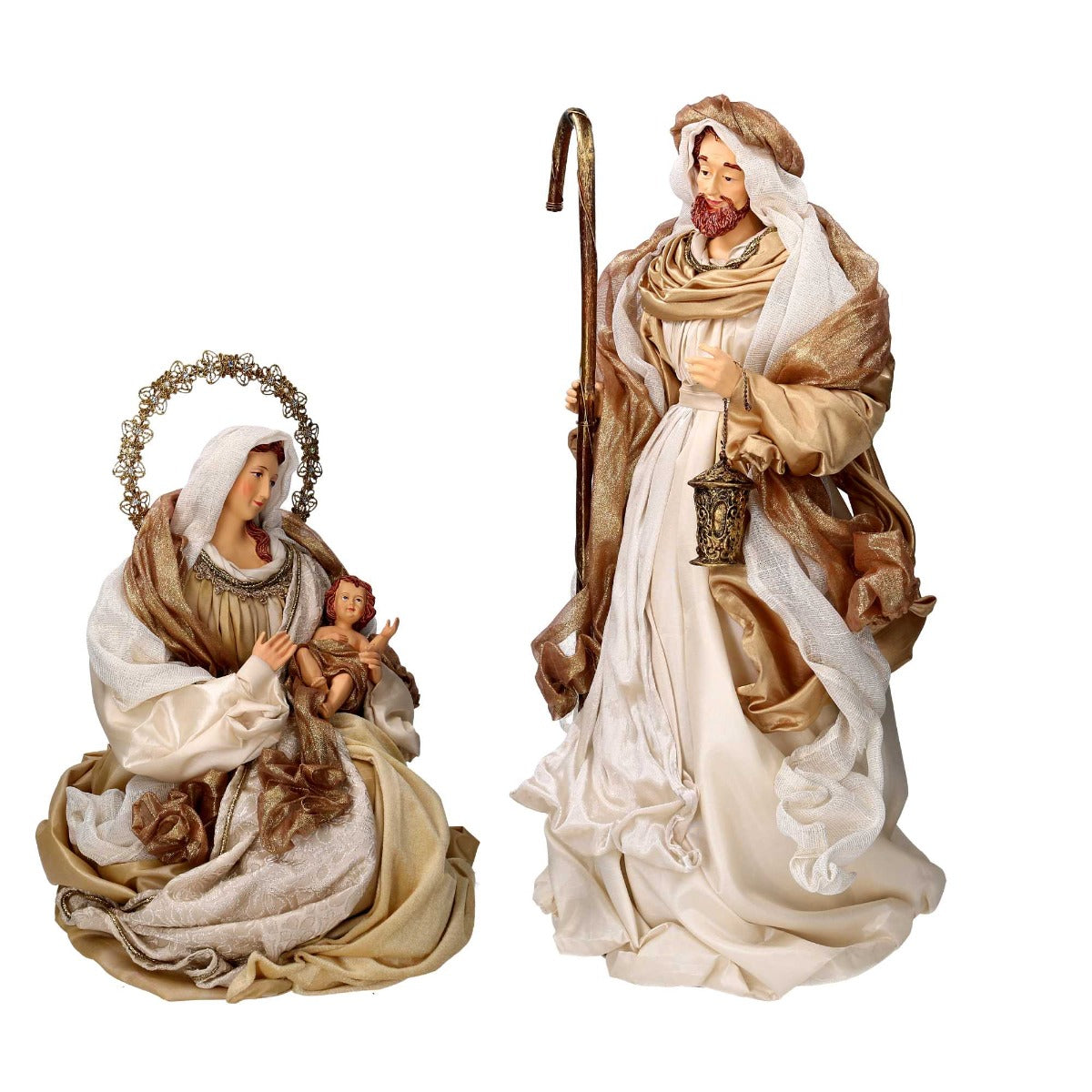 STATUETTE SCENA NATIVITA' IN TESSUTO COLORE ORO H68,5CM