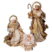 SCENA NATIVITA' IN TESSUTO, H46CM, COLORE ORO