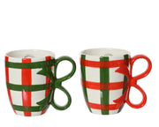 Tazza con Fiocco modello assortito Rosso/Verde 9.3cm