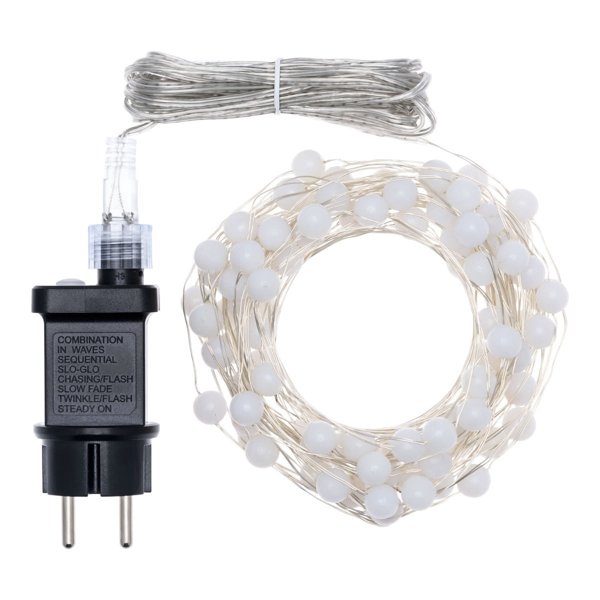 LUCI DI NATALE MINISFERE 100 LED BIANCO CALDO 1000CM