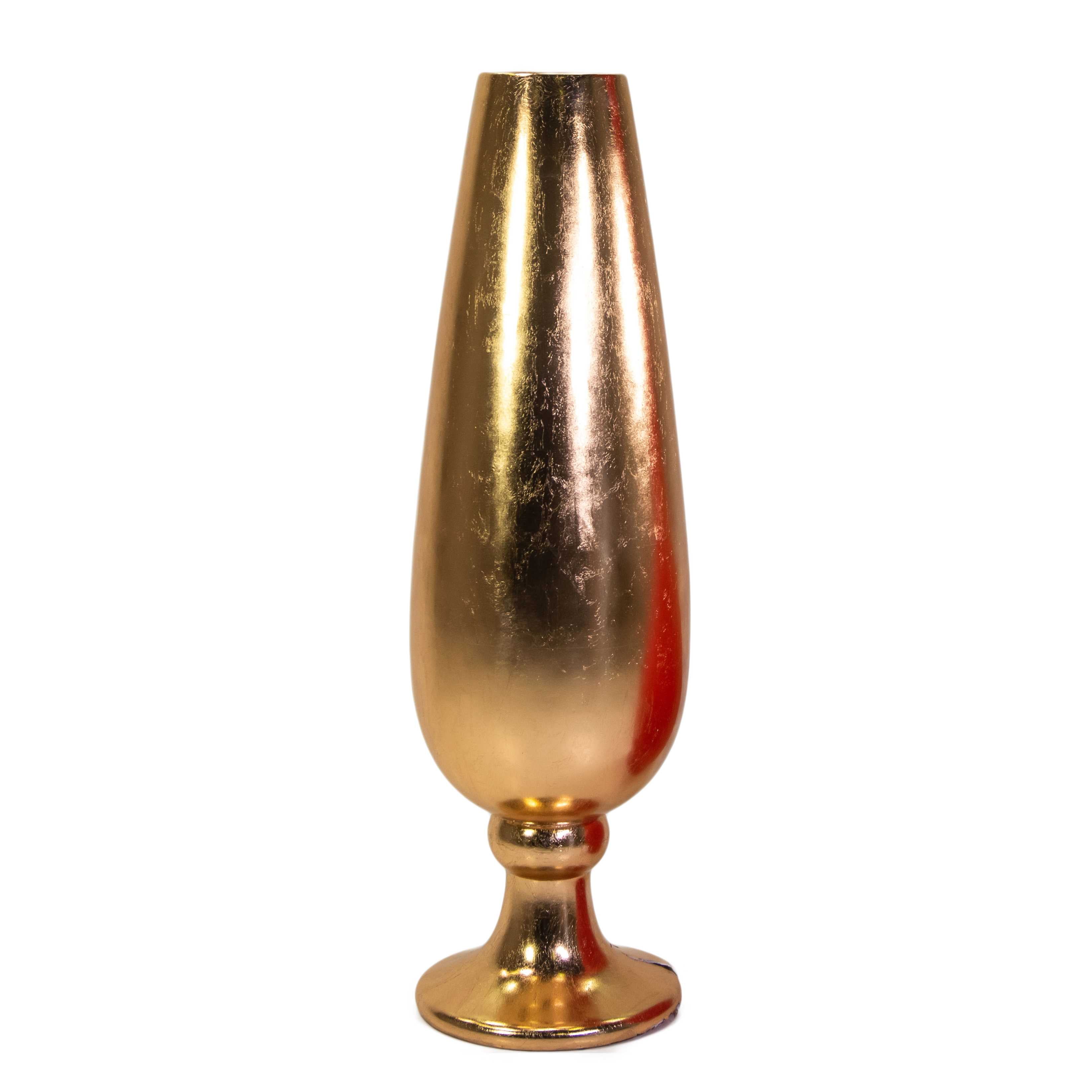 PORTAVASO IN RESINA ORO LUCIDO D.36H130,5CM