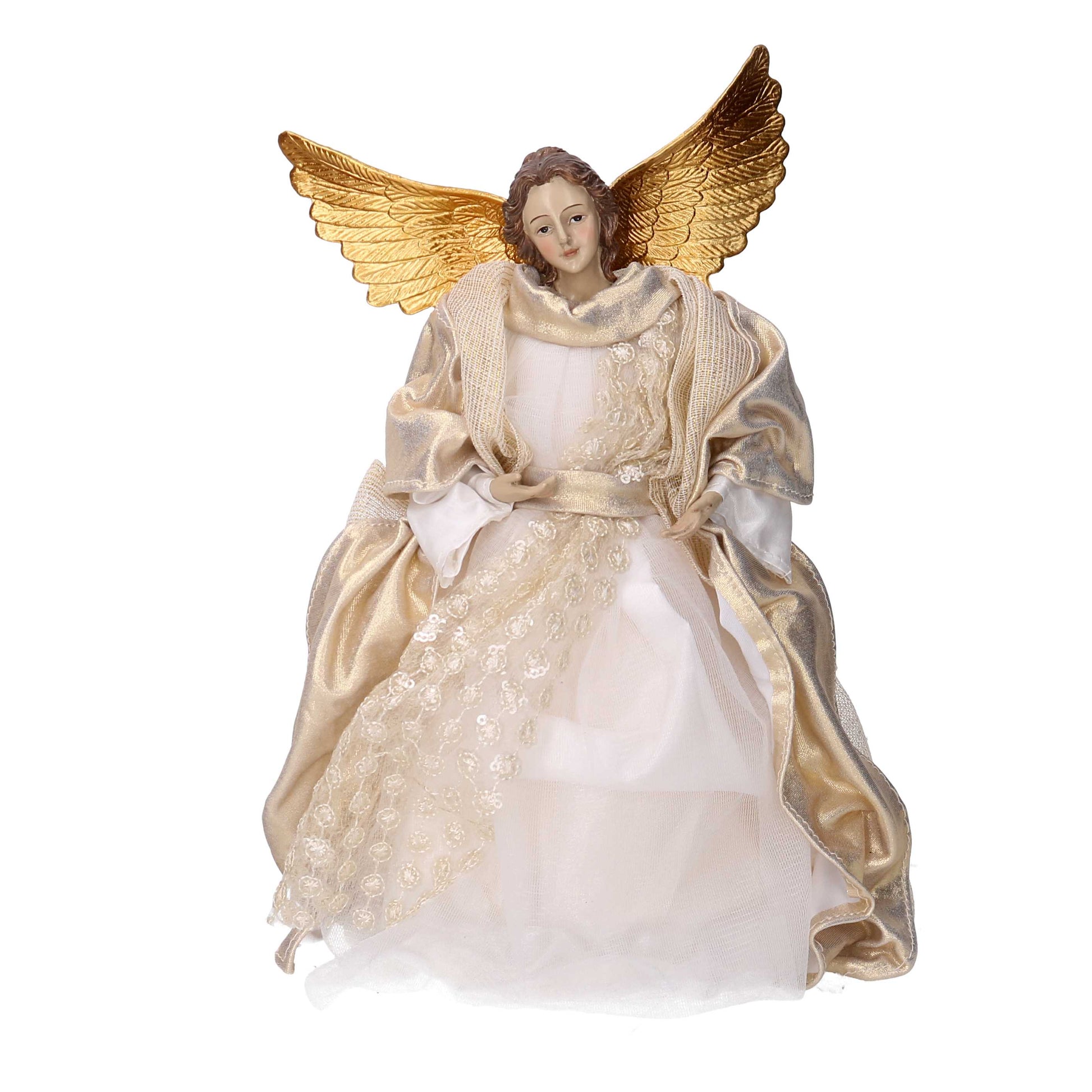 ANGELO IN RESINA CON VESTITO ROSA H24CM