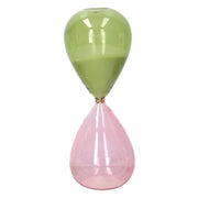 CLESSIDRA IN VETRO VERDE/ROSA D.9H25CM