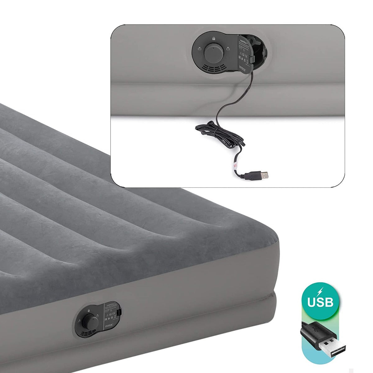 MATERASSO SINGOLO CON POMPA FASTFILL USB 99X191X25 CM