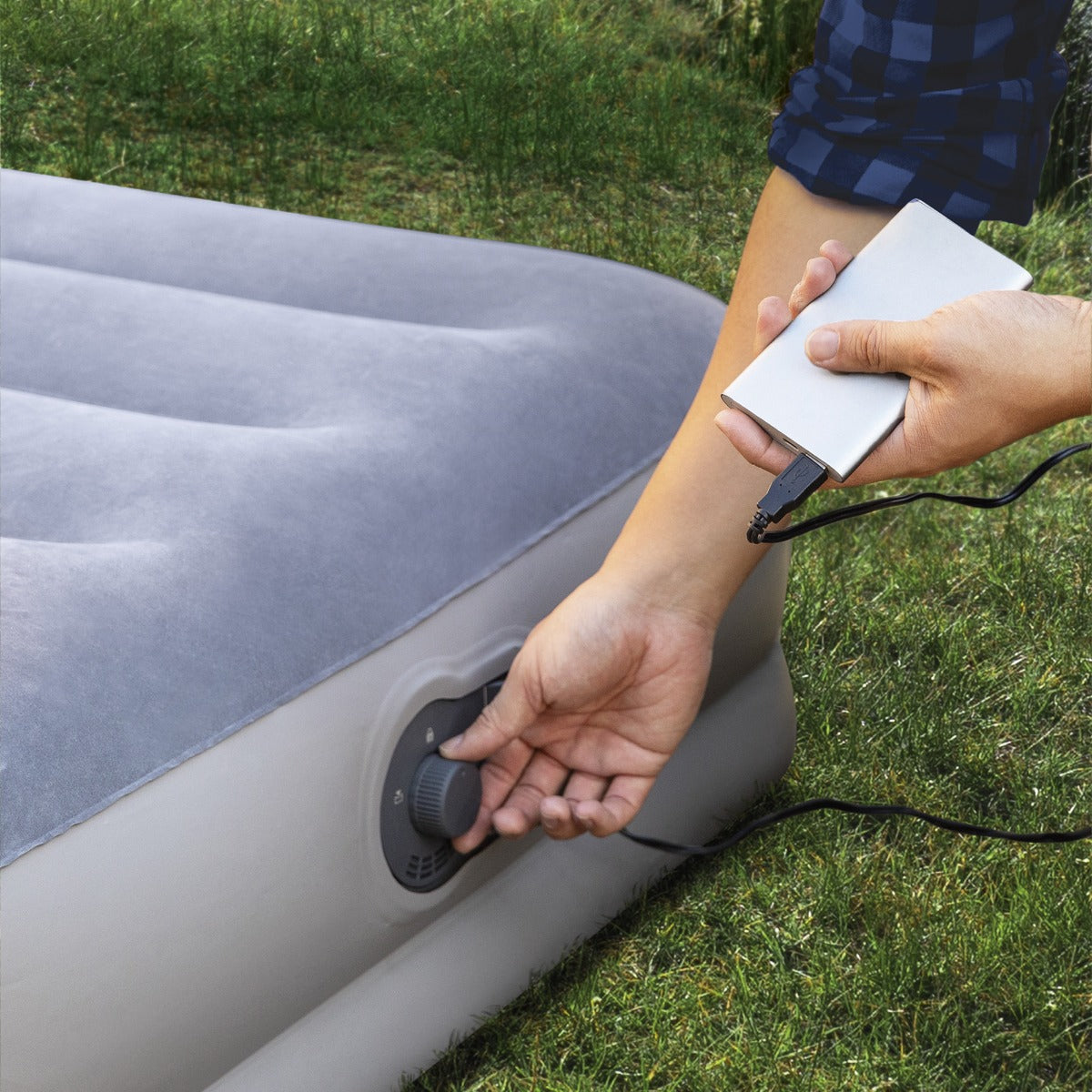 MATERASSO SINGOLO CON POMPA FASTFILL USB 99X191X25 CM