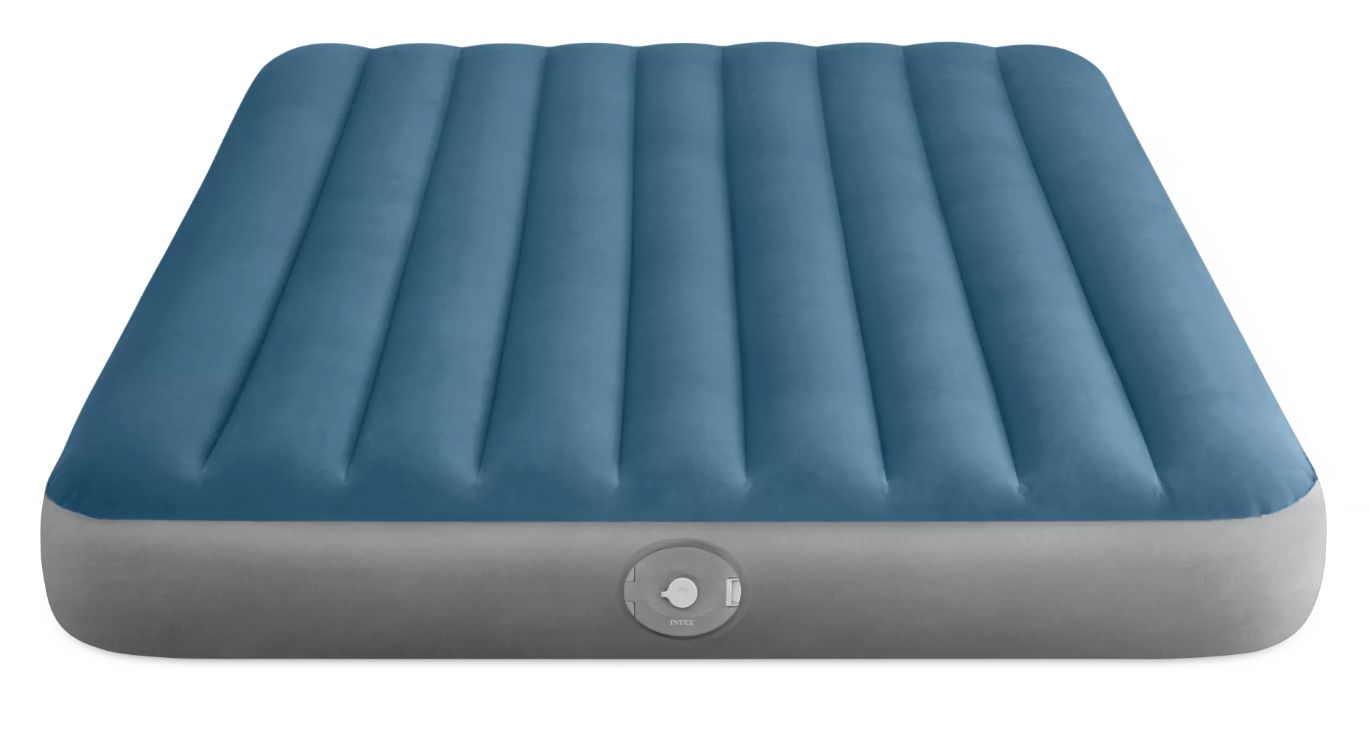 Materasso gonfiabile matrimoniale Dura-Beam Prestige Downy con pompa a batteria ricaricabile 152x203x25 cm Azzurro Grigio INTEX