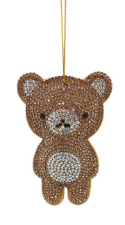 Pendaglio Orso Jewel 6x6x8.5h cm Marrone Glitterato Christmas