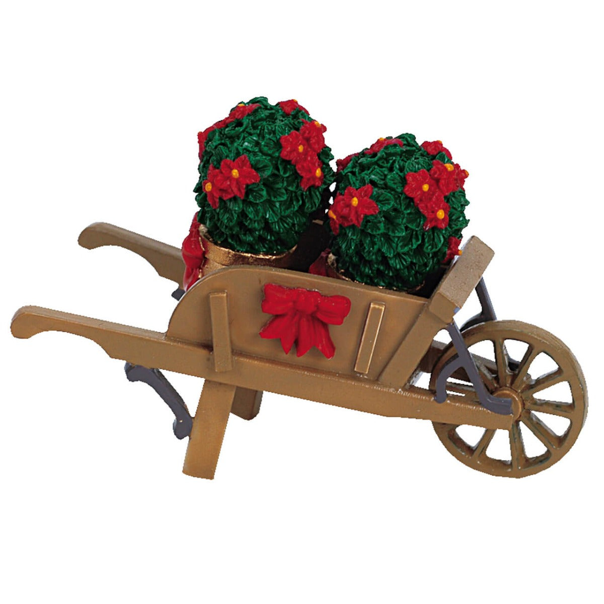 Wheelbarrow With Poinsettias - LEMAX COD. 64479