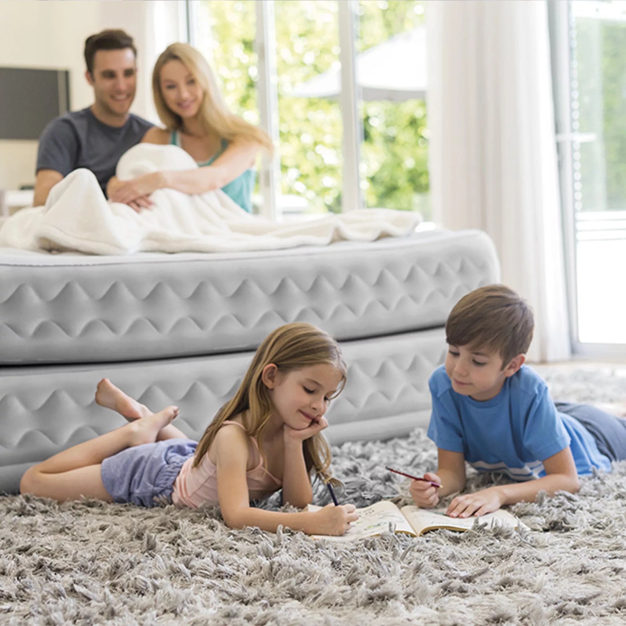 Matelas gonflable Dura-Beam Supreme Air-Flow 99 cm x 191 cm x 51 cm Gris clair