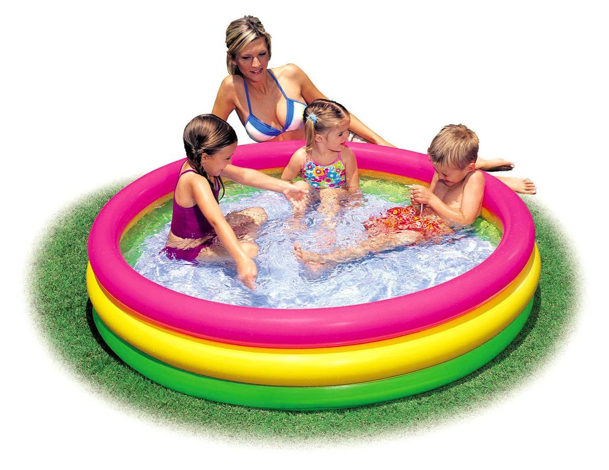 PISCINA GONFIABILE PER BAMBINI TRE ANELLI 147X33CM