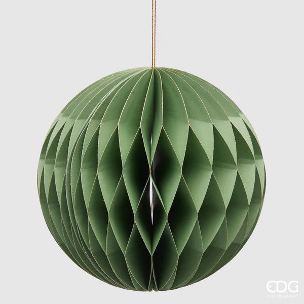PALLINA DI NATALE ORIGAMI, Ø12CM, VERDE