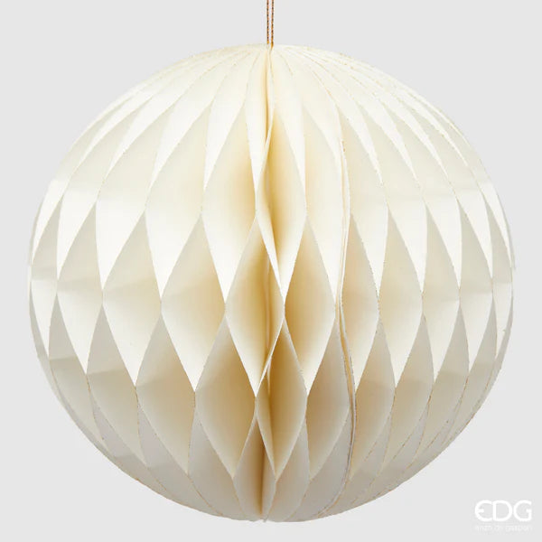 PALLINA DI NATALE ORIGAMI, Ø20CM, BIANCO