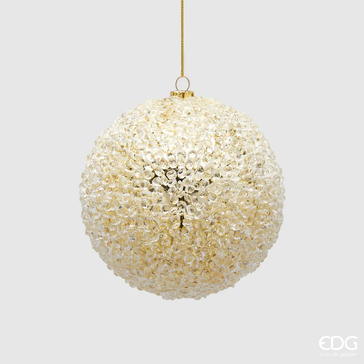 PALLINA DI NATALE DIAMOND IN VETRO, Ø10,5CM, ORO