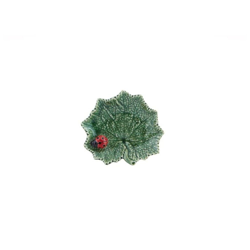 Foglia Ragwort con Coccinella 140x126x35mm Verde BORDALLO PINHEIRO