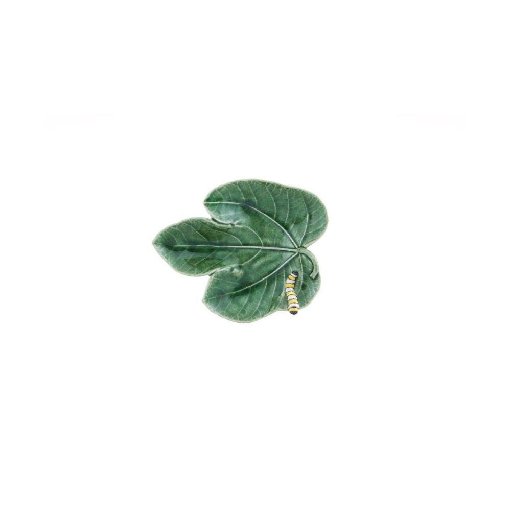 Foglia di Fico con Bruco 186x154x37mm Verde BORDALLO PINHEIRO