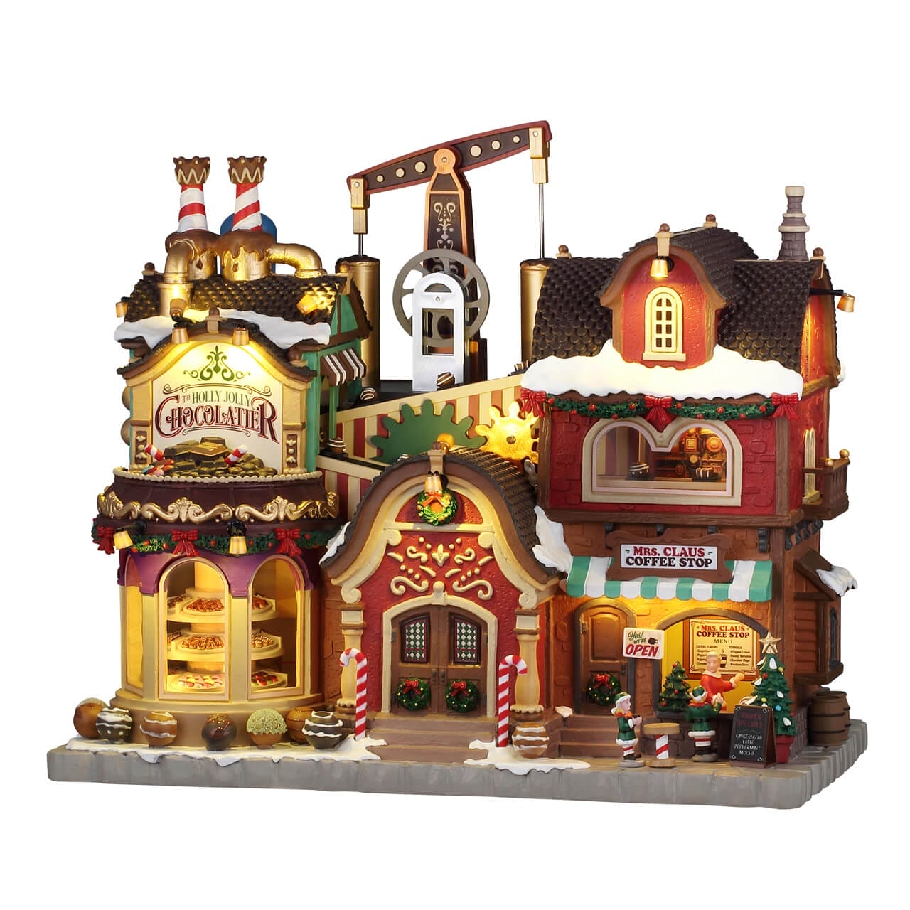 The Holly Jolly Chocolatier & Mrs. Claus Coffee Shop - LEMAX COD. 65521 adattatore (4.5 V) incluso