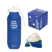 Fisura Borraccia pieghevole in silicone “Drink some fucking water”, 22,5xD7 cm