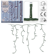 STALATTITI CON 360 LUCI LED BIANCO FREDDO 8 GIOCHI DI LUCE