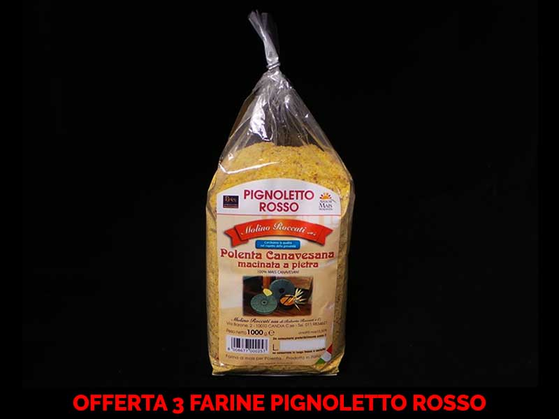 OFFERTA 3 CONFEZIONI DI FARINA POLENTA PIGNOLETTO ROSSO 1KG