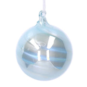 Pallina di Natale in vetro perlescente azzurro cm D10h10 Peraga Christmas
