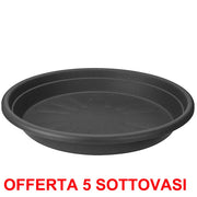 OFFERTA 5 SOTTOVASO UNIVERSAL SAUCER ROUND 15CM ANTRACITE