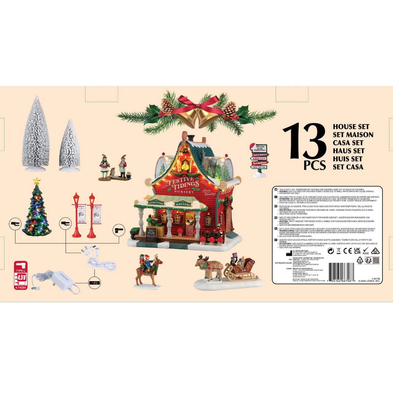 Festive Tidings Nursery Set - LEMAX COD. 66708 adattatore (4.5 V) incluso