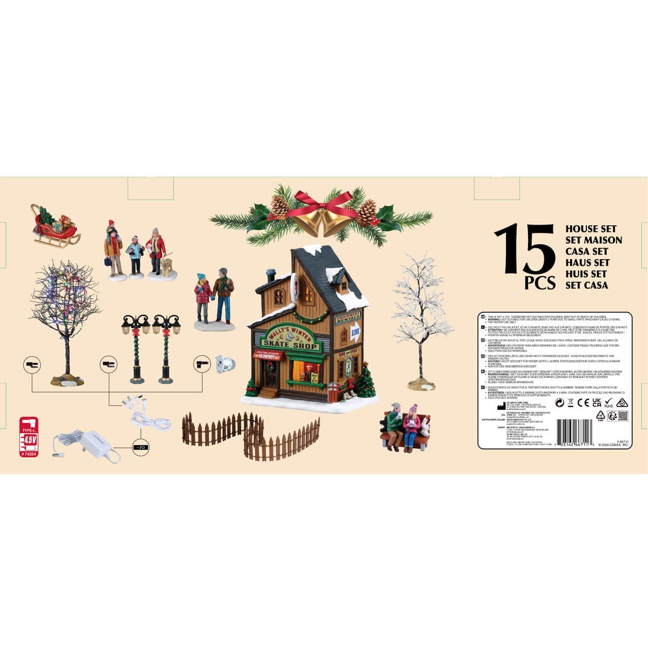 Wally's Winter Skate Shop Set - LEMAX COD. 66711 adattatore (4.5 V) incluso