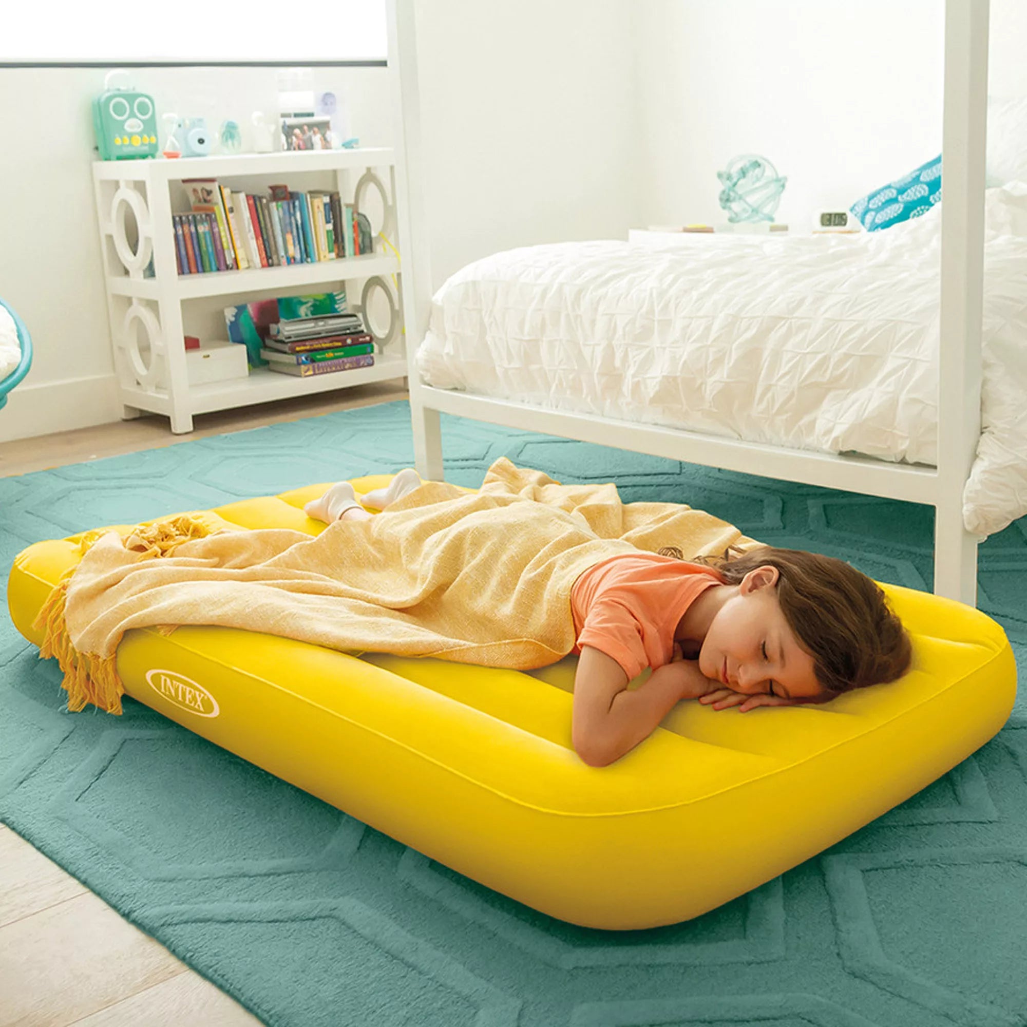 Intex 1 Materassino Gonfiabile Airbed Cozy Kidz 88x157x18cm Giallo/Azzurro
