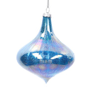 Pallina di Natale in vetro blu cm D10h15 Peraga Christmas