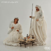 NATIVITÀ CON CULLA 70CM BIANCA