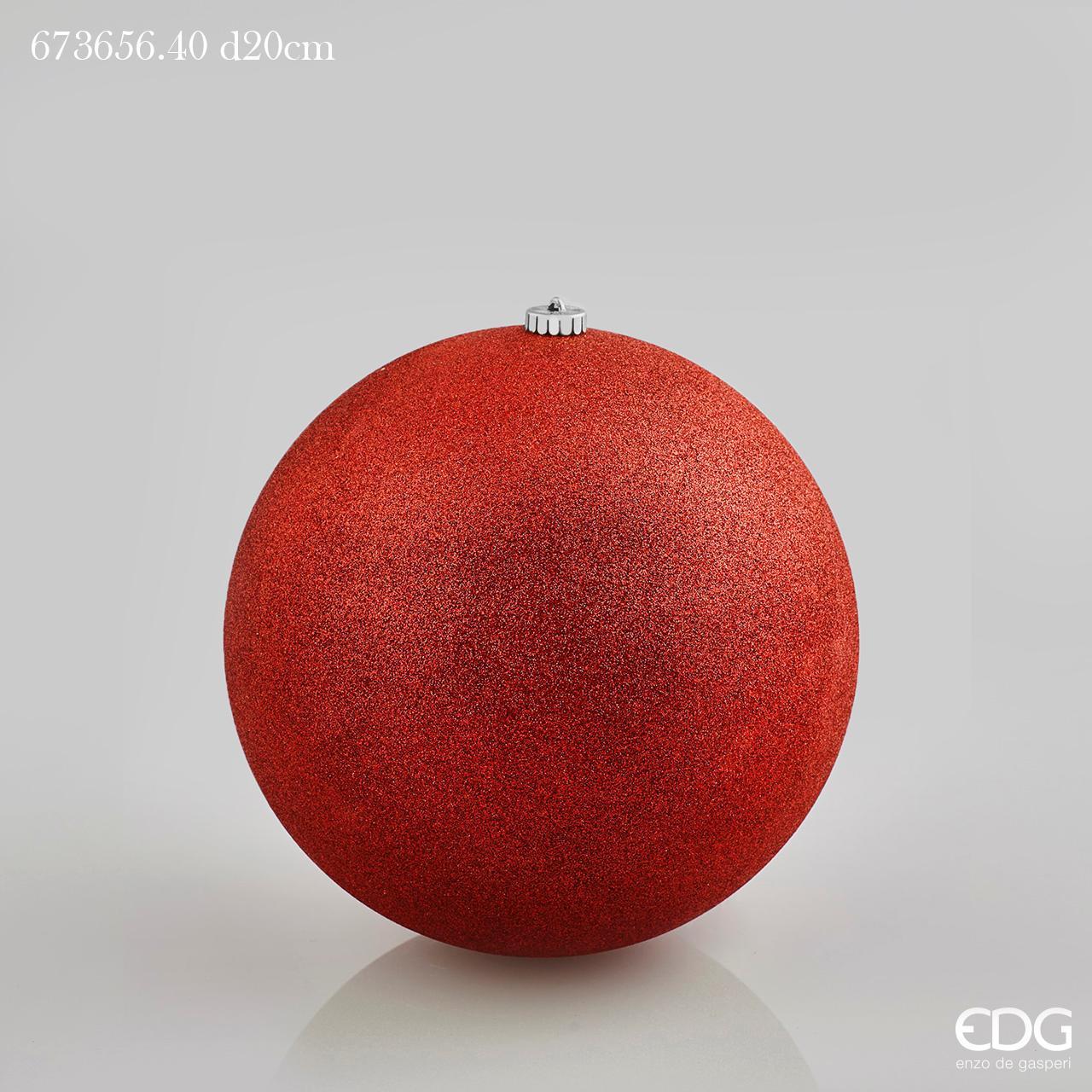 PALLINA POLY 20CM GLITTER ROSSO