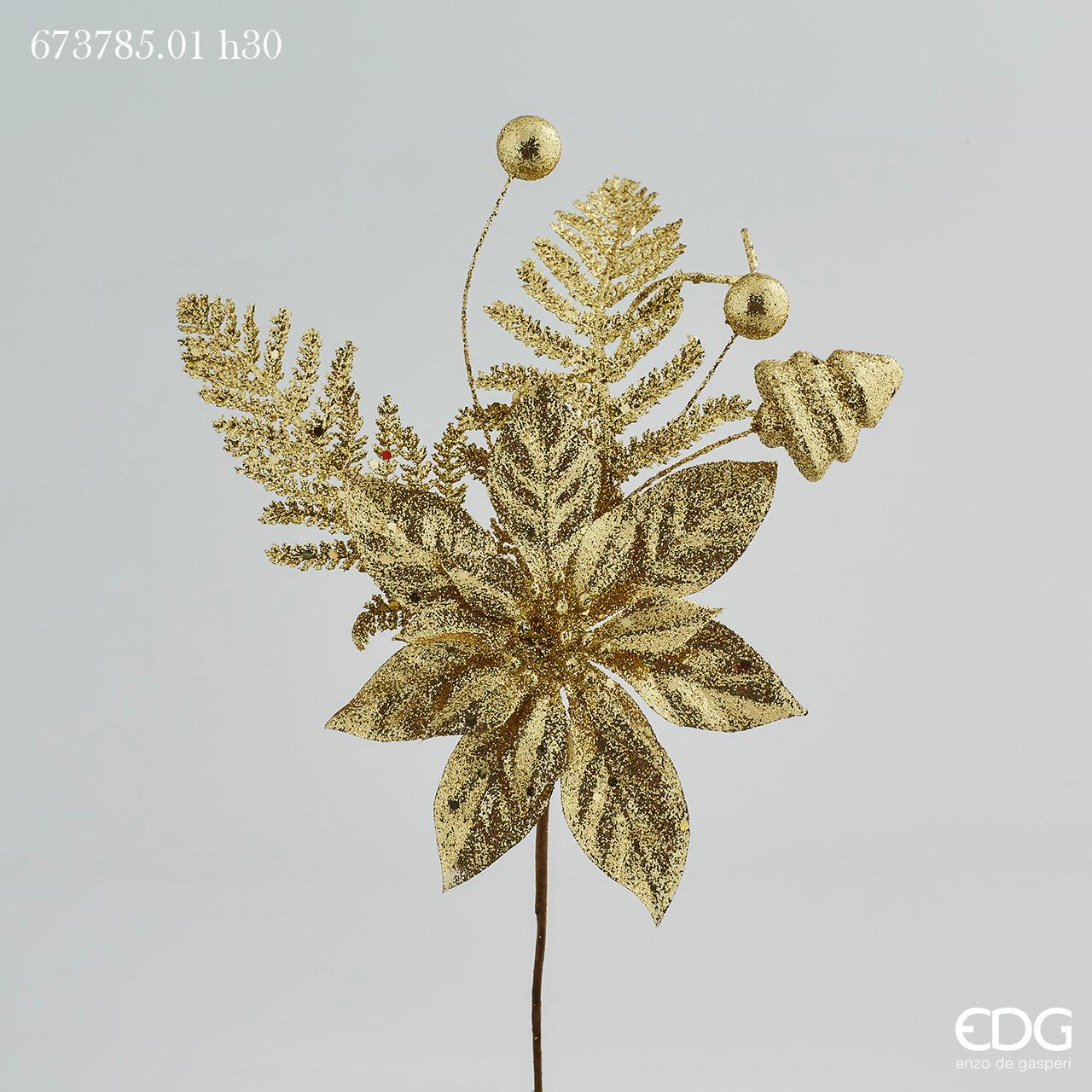 DECORAZIONE STELLA DI NATALE MIX 30 CM ORO GLITTER