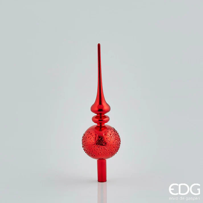 PUNTALE IN VETRO CON SFERA, H31CM, ROSSO