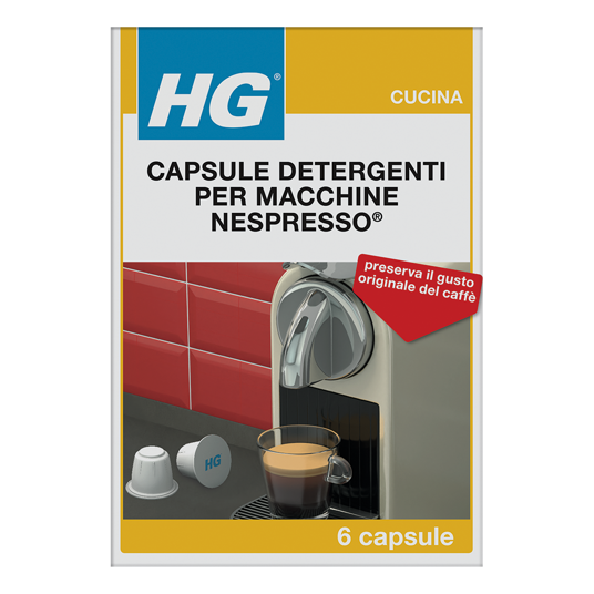 HG Reinigungskapseln für Nespresso-Maschinen, 6 Stück