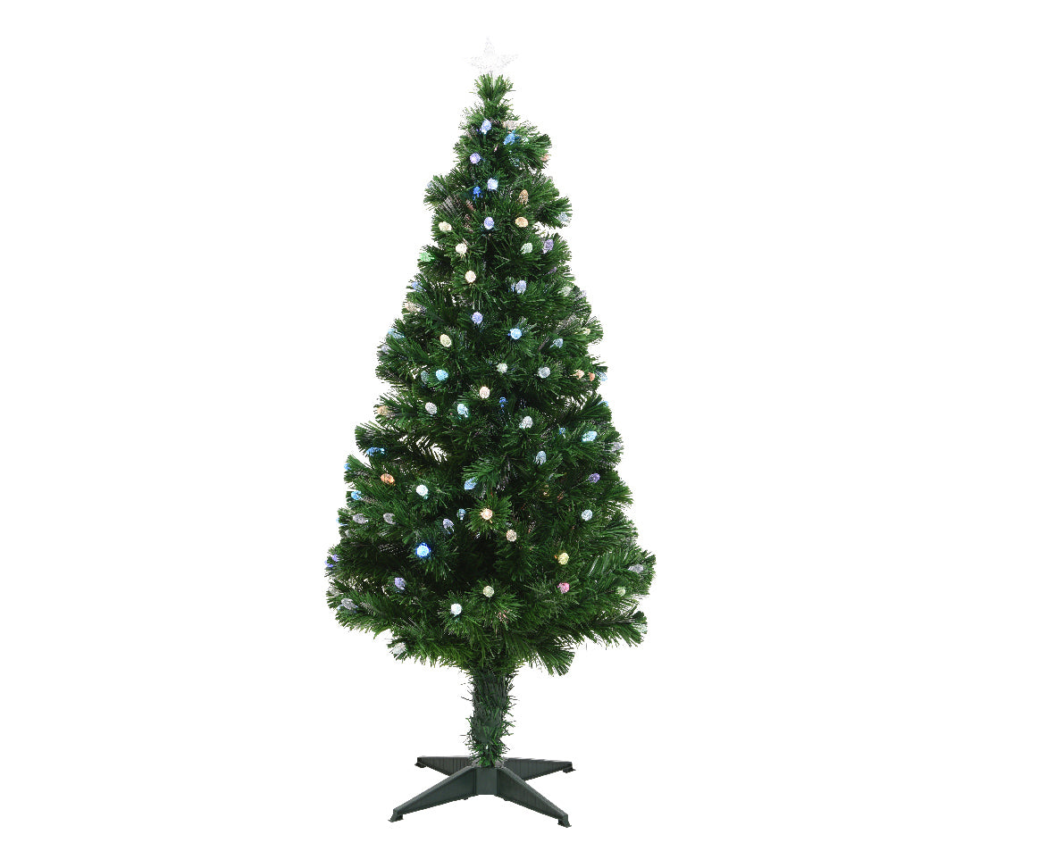 ALBERO DI NATALE CON FIBRE OTTICHE 129LED H 120CM