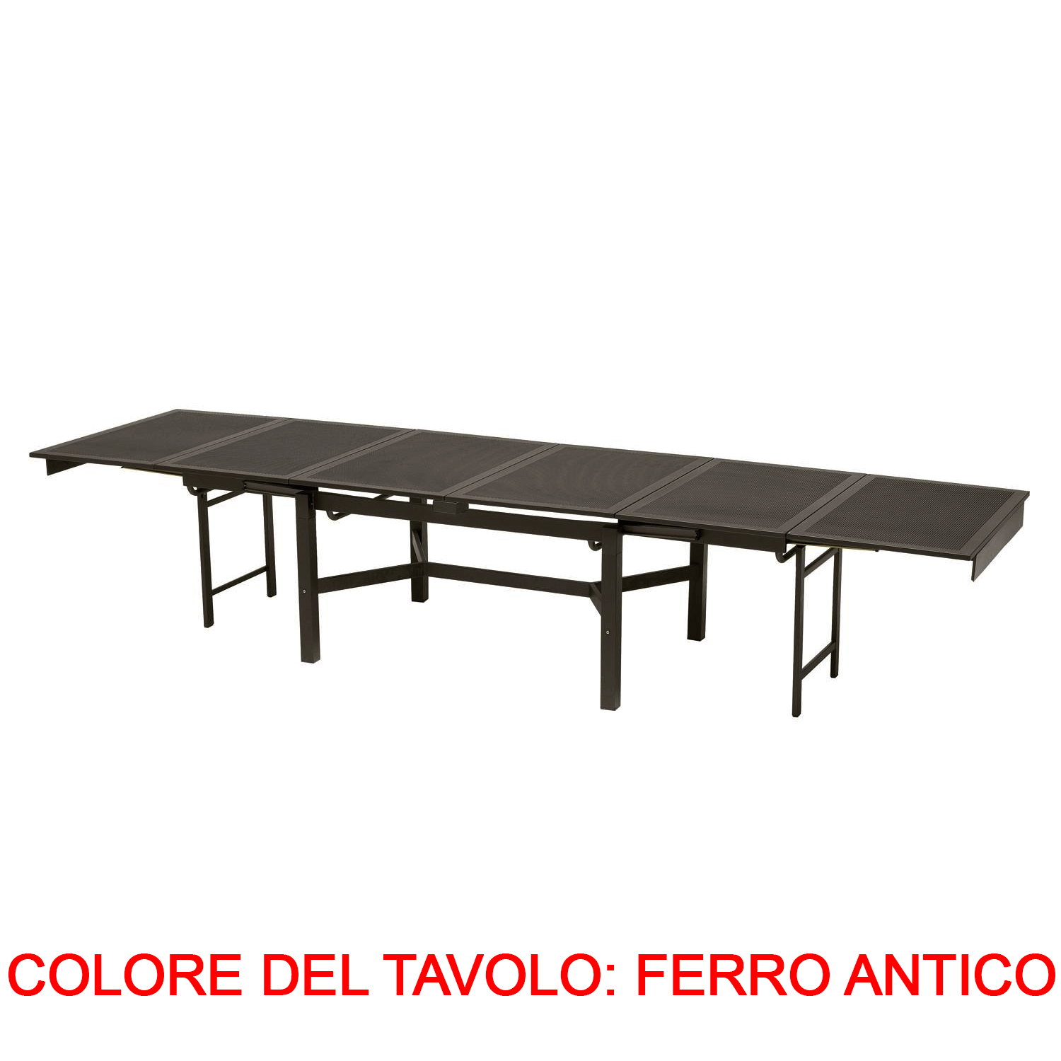 TAVOLO MITO ALLUNGABILE 140/400X110 FERRO ANTICO